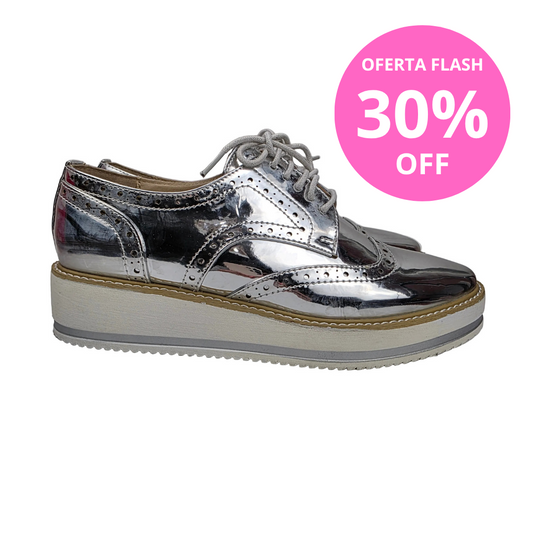 Zapato Oxford Xti Silver Mirror