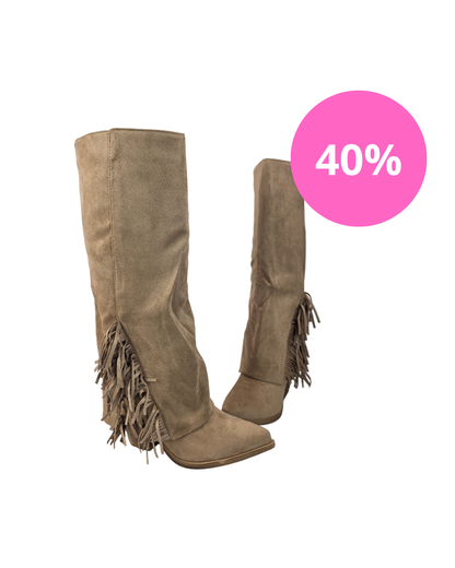 Bota Alta Flecos Taupe