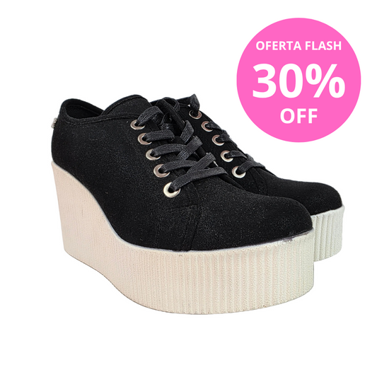 Sneakers Maxi Plataforma Refresh Black Metal