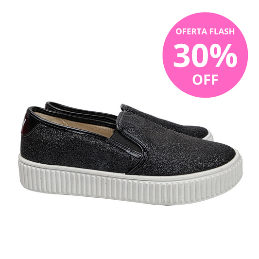 Sneakers Glitter Black Total B&W