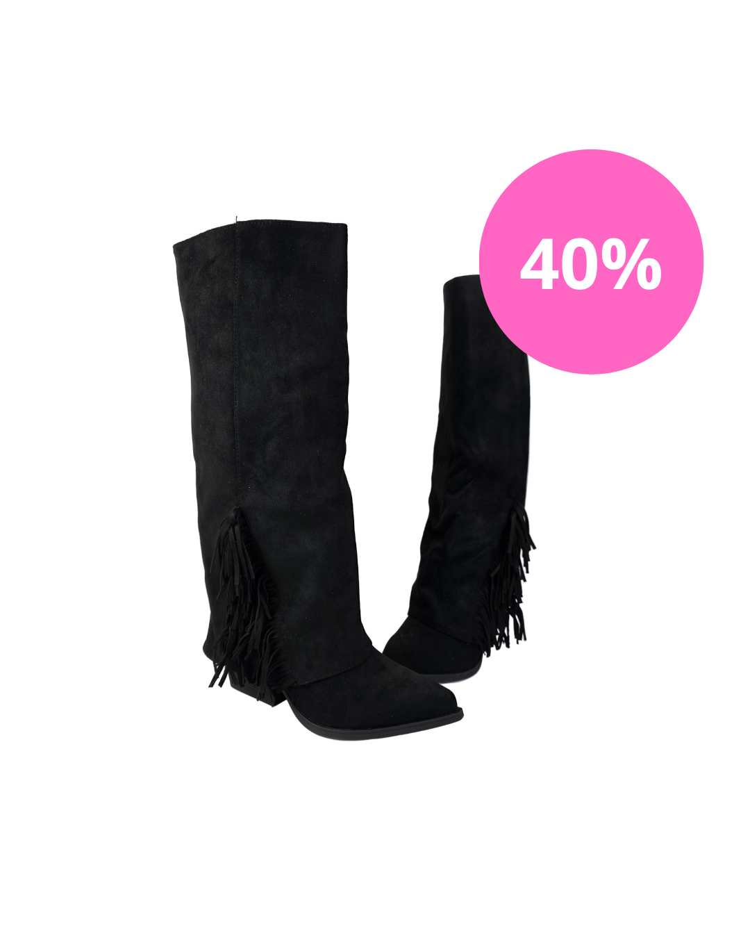 Botas Altas Flecos Negro