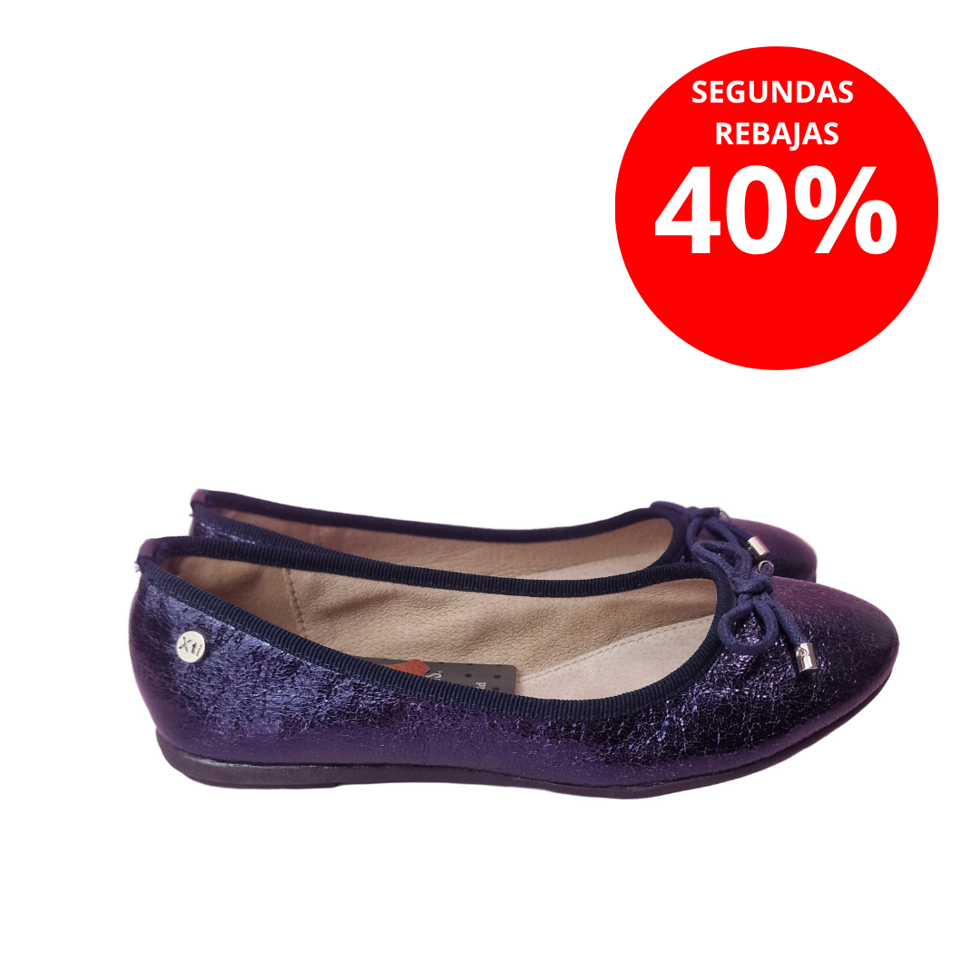 Manoletina Metalizada Navy Xti