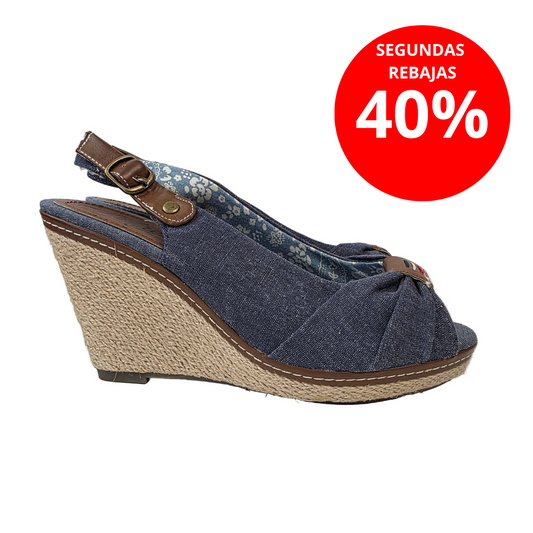 Sandalia de Cuña Refresh Vaquera con Detalle de Nudo y Yute – Pasarela Concept