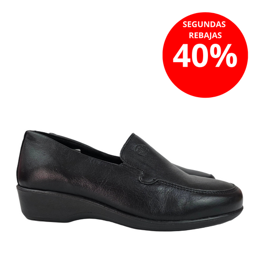 Mocasines 48 Horas de Piel Negra Confort