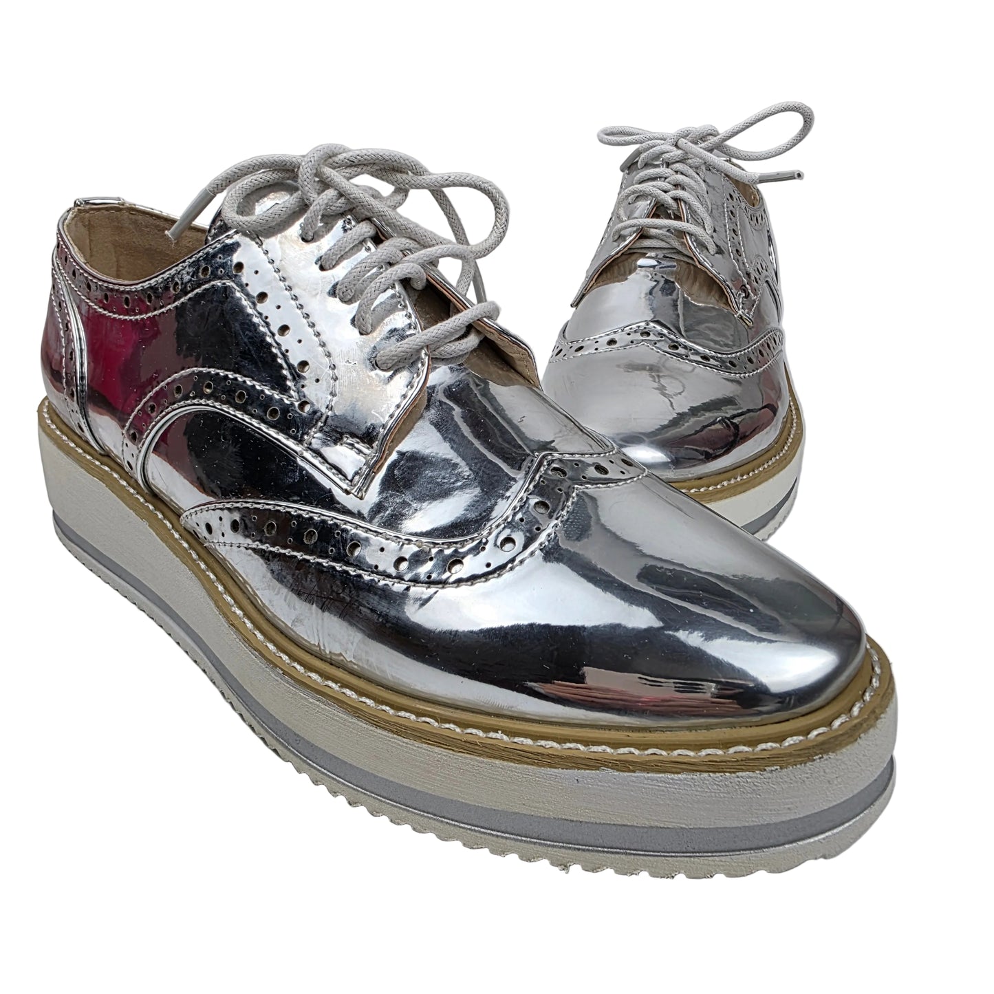 Zapato Oxford Xti Silver Mirror