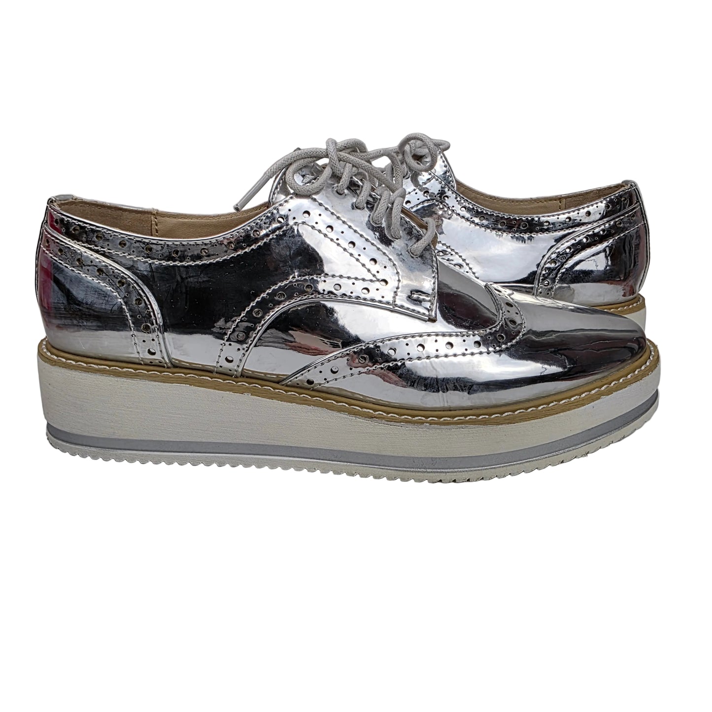 Zapato Oxford Xti Silver Mirror