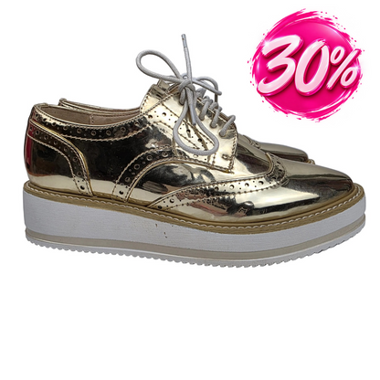 Zapato Oxford Xti Gold Mirror