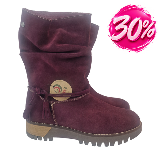 Bota Serraje Arrugada Top3 Burdeos