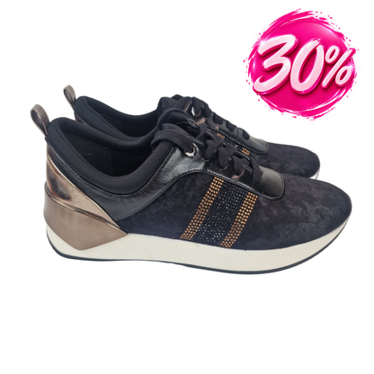 Sneakers de Terciopelo y Strass Maria Mare Color Negro – Pasarela Concept