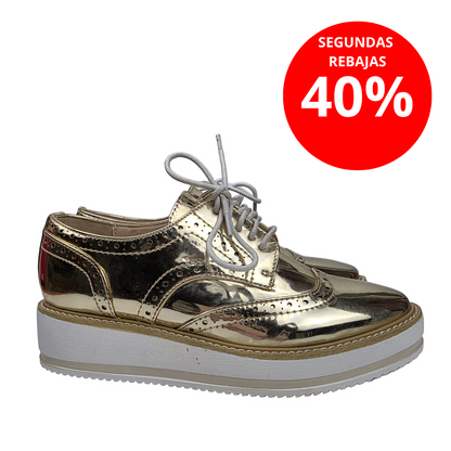 Zapato Oxford Xti Gold Mirror
