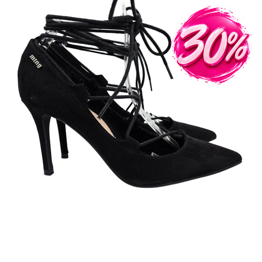 Zapato de Tacón Mustang Negro Lace-Up con Cordones – Pasarela Concept