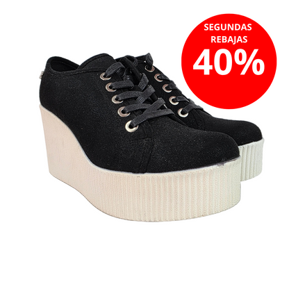 Sneakers Maxi Plataforma Refresh Black Metal