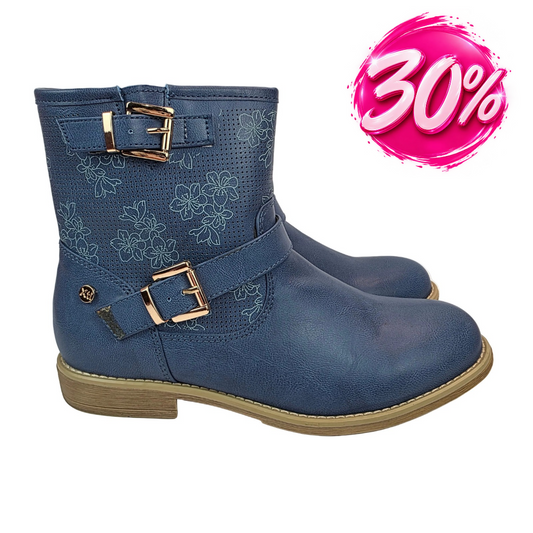 Botin Flores Azul Jeans Xti