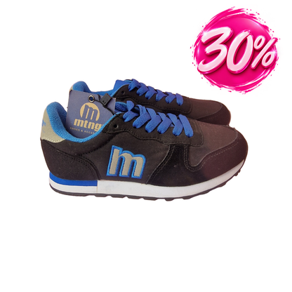 Deportiva Infantil Mustang Negro/Azul