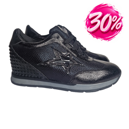 Sneakers Pasarela Concept Negras con Cuña Interior y Plantilla Extraíble