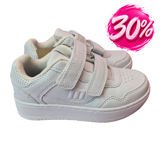 Zapatilla Infantil Velcro Blanca Mustang