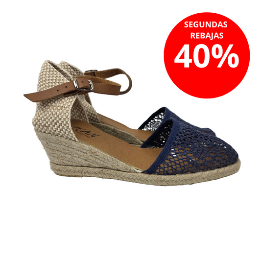 Sandalias de Cuña Media D'Ivan Caladas Color Azul Marino – Pasarela Concept