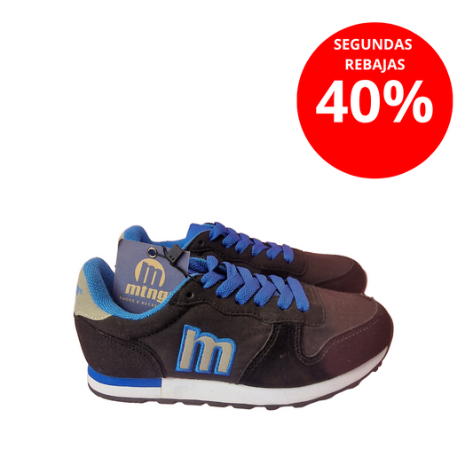 Deportiva Infantil Mustang Negro/Azul