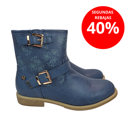 Botin Flores Azul Jeans Xti