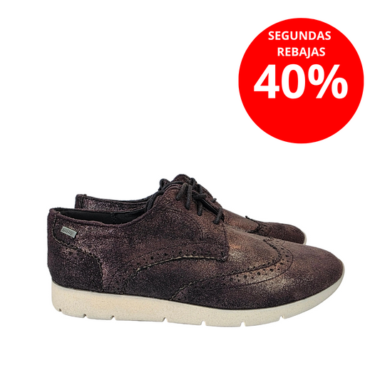 Zapato Blucher Mustang Bronce Metalizado
