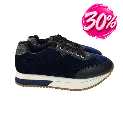 Sneakers Terciopelo Azul Gioseppo