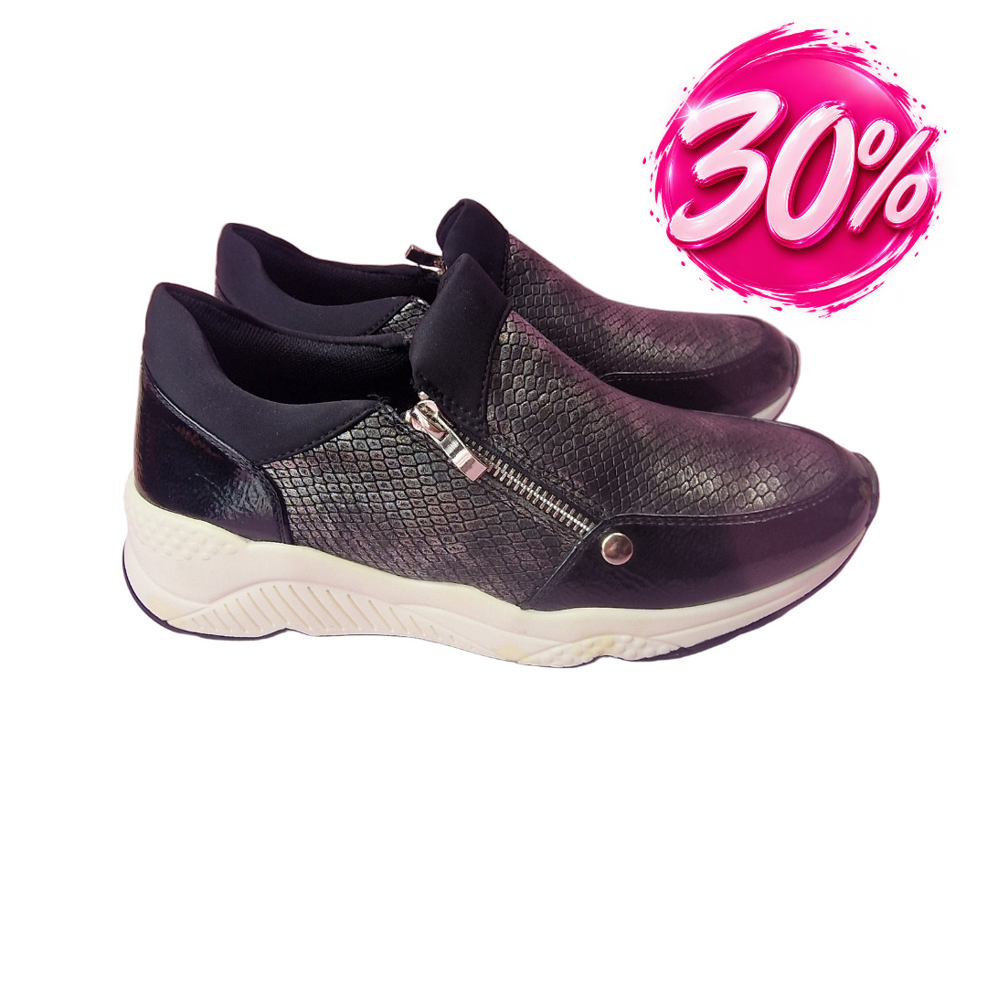 Deportiva Serpiente Metalizado Negro