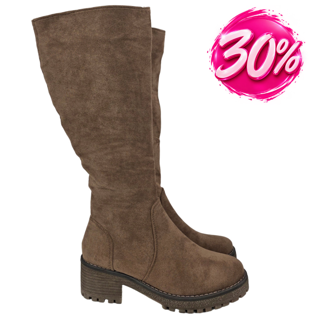Bota Alta de Antelina Kaki Suela Track – Pasarela Concept