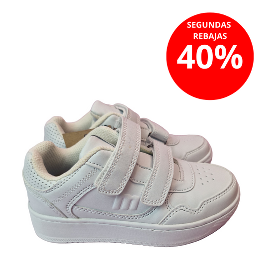 Zapatilla Infantil Velcro Blanca Mustang